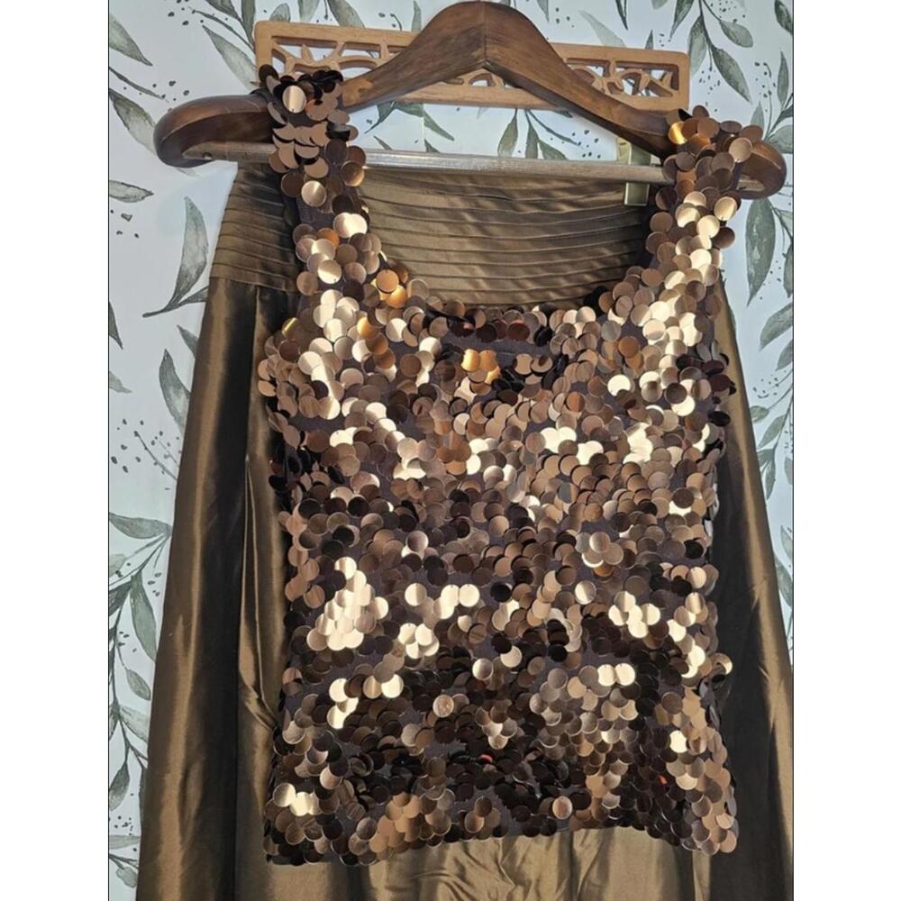 Adrienne Vittadini Dress Brown Womens Size XS 2-Piece